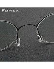 FONEX Screwless Eyewear Prescription Eyeglasses Frame Women Round Myopia Optical Denmark Korean Glasses Frame Men Titanium 98607