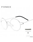 FONEX Screwless Eyewear Prescription Eyeglasses Frame Women Round Myopia Optical Denmark Korean Glasses Frame Men Titanium 98607