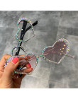 W stylu Vintage serca okulary przeciwsłoneczne kobiety moda luksusowe Rhinestone dekoracji Cat Eye okulary mężczyźni okulary ócu