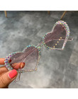 W stylu Vintage serca okulary przeciwsłoneczne kobiety moda luksusowe Rhinestone dekoracji Cat Eye okulary mężczyźni okulary ócu