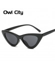 Sowa miasto w stylu Vintage kobiety okulary Cat eye okulary marka projektant Retro okulary kobieta óculos de sol UV400 okulary p