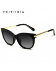 VEITHDIA Retro TR90 w stylu Vintage okulary przeciwsłoneczne spolaryzowane okulary Cat Eye damskie projektant kobiet okulary prz