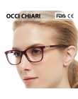 OCCI CHIARI w stylu Vintage okulary dla osób z krótkowzrocznością kobiety anty Blue Ray okulary komputerowe diament wiosna zawia