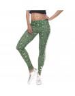 FCCEXIO 2019 moda elastyczne legginsy chwastów białe paski drukuj Fitness Legging Sexy slim legginsy wysokiej talii spodnie dams