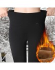 WKOUD Jeggings zima ciepłe legginsy damskie wysokiej talii czarny stałe ołówkowe spodnie niebieski zagęścić pełna długość Lady s