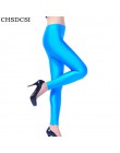 CHSDCSI Sexy stałe cukierki Neon Plus rozmiar damskie legginsy wysokiej rozciągnięte Deportes Jeggings Aptitud odzież balet tani