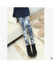 Wiosna 2019 moda dziewczyna Legging elastan aptitud drukuj kwiatowy legginsy leginsy mleko Silk kobiety spodnie liść Tetris odzi