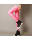 CHSDCSI Sexy stałe cukierki Neon Plus rozmiar damskie legginsy wysokiej rozciągnięte Deportes Jeggings Aptitud odzież balet tani