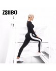 ZSIIBO ciepłe legginsy na co dzień czarny i biały moda sportowe fitness legginsy szczupła wysokiej talii damskie legginsy 2019 m