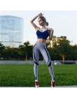 Hot 2018 nowy czarny i biały o strukturze plastra miodu drukowane damskie legginsy wysokiej talii spodnie Push Up fitness leggin