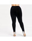 Rosegal Plus rozmiar haft kwiatowy legginsy spodnie damskie legginsy elastyczne spodnie Fitness Jeggings ołówek spodnie damskie 