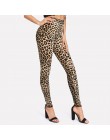 YSDNCHI 2018 moda kobiety legginsy Slim wysoka talia elastyczność legginsy Leopard drukowanie leginsy damskie spodnie bawełniane