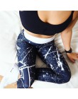 Nowe mody kobiety wysokiej talii trening legginsy drukowane Punk Fitness dla kobiet elastyczne spodnie na co dzień obcisłe spodn