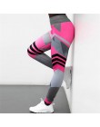 Nowy 2019 kobiety sportowe legginsy druku Patchwork treningowe damskie legginsy do fitnessu Slim Wicking Force ubrania do ćwicze