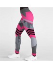 Nowy 2019 kobiety sportowe legginsy druku Patchwork treningowe damskie legginsy do fitnessu Slim Wicking Force ubrania do ćwicze