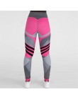 Nowy 2019 kobiety sportowe legginsy druku Patchwork treningowe damskie legginsy do fitnessu Slim Wicking Force ubrania do ćwicze