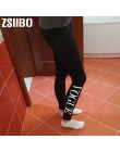 VOGUE list legging kobiety Lady odzież sportowa czarny Legging wiosna lato list druku spodnie jesień w połowie talii legginsy pi