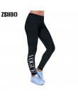 VOGUE list legging kobiety Lady odzież sportowa czarny Legging wiosna lato list druku spodnie jesień w połowie talii legginsy pi