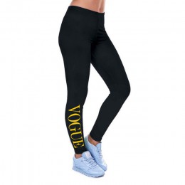 VOGUE list legging kobiety Lady odzież sportowa czarny Legging wiosna lato list druku spodnie jesień w połowie talii legginsy pi