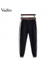 Vadim kobiety chic leopard spodnie harem zwierząt wzór patchwork kieszenie w pasie kobiece spodnie typu casual pantalones KA376