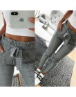 2019 nowych moda w stylu Vintage szary siatka casual spodnie damskie spodnie spodnie kobiet wiosna streetwear capris spodnie na 