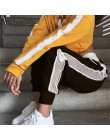 HEYounGIRL Patchwork Mesh kobiety spodnie dresowe czarny biały Baggy spodnie na co dzień Hollow Out Sexy spodnie Streetwear otwo