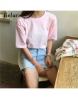 Jielur Tee Shirt 15 jednolity kolor podstawowy t-shirt kobiety Casual O-neck Harajuku lato Top koreański Hipster biały T Shirt S