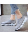 Damskie buty 2019 nowy Flyknit trampki kobiety oddychające Slip On płaskie buty miękkie dno białe trampki na co dzień kobiety mi