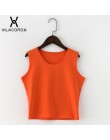 7 kolorów moda wokół szyi T koszula kobiety lato Sexy bez rękawów wysokiej talii Crop Top bawełna dół topy T Shirt kobiet Street