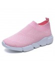 Damskie buty 2019 nowy Flyknit trampki kobiety oddychające Slip On płaskie buty miękkie dno białe trampki na co dzień kobiety mi