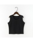 7 kolorów moda wokół szyi T koszula kobiety lato Sexy bez rękawów wysokiej talii Crop Top bawełna dół topy T Shirt kobiet Street