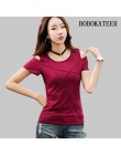 BOBOKATEER plus size t koszula kobiety tshirt koszulki verano mujer 2019 off ramię lato koszulka top kobiety topy koszulkę femme