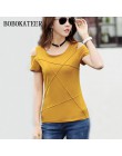 BOBOKATEER plus size t koszula kobiety tshirt koszulki verano mujer 2019 off ramię lato koszulka top kobiety topy koszulkę femme