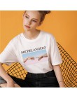 Michała anioła a capella Sistina T koszula Harajuku Ulzzang Tumblr kobiety koszulka Kawaii T shirt 2018 nowy lato Femme Casual t