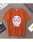 Wiosna lato nowy styl T shirt kobiety Cute Cartoon drukuj z krótkim rękawem O Neck bawełna elastan kobiety topy Slim Fit kobiety