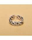 925 Sterling Silver otwarte pierścienie dla kobiet oryginalne ręcznie robione Sterling srebrny uzwojenia Twist Hollow pierścionk