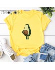 Kobiety koszulki z krótkim rękawem 3XL 4XL 5XL t-shirt plus size Cartoon awokado wzór druku z krótkim rękawem topy koreański tsh