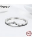 BAMOER 100% 925 Sterling Silver kropla wody jasne pierścionki z kwadratowymi cyrkoniamii dla kobiet ślub zaręczyny biżuteria dzi