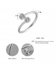 Todorova 925 Sterling Silver kryształ pierścienie dla kobiet w porządku biżuteria regulowany podwójny okrągły pierścień cz otwar
