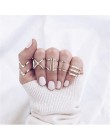 Docona moda czarny otwarcie pierścień 3 sztuk/zestaw Midi Finger pierścionki na środek palca zestaw dla kobiet Punk Alloy Finger