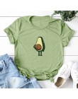 Kobiety koszulki z krótkim rękawem 3XL 4XL 5XL t-shirt plus size Cartoon awokado wzór druku z krótkim rękawem topy koreański tsh