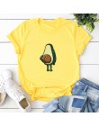 Kobiety koszulki z krótkim rękawem 3XL 4XL 5XL t-shirt plus size Cartoon awokado wzór druku z krótkim rękawem topy koreański tsh