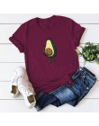 Kobiety koszulki z krótkim rękawem 3XL 4XL 5XL t-shirt plus size Cartoon awokado wzór druku z krótkim rękawem topy koreański tsh