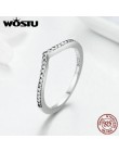 WOSTU 2019 Hot 100% 925 Sterling Silver Shimmering życzenie do układania w stos palec pierścień dla kobiet moda oryginalna biżut