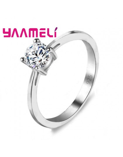 YAAMELI kobiety moda 925 Sterling Silver biżuteria pierścionki na wesela/zaręczyny wielka wyprzedaż pierścienie 4 rogacz cyrkoni