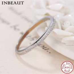 INBEAUT 925 Sterling Silver wyczyść cyrkon pierścień kobiety Trendy śliczne piękny pierścionek koktajlowy dla kobiet biżuteria ś