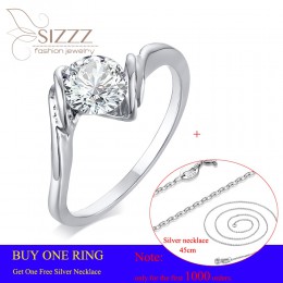 SIZZZ 2019 nowa moda prezent dla przyjaciółki posrebrzane CZ Wedding Ring dla kobiet Dropshipping