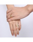 LETAPI 2019 nowy mody złota ze stali nierdzewnej ze stali nierdzewnej obrączki ślubne błyszczące kryształowe pierścień dla kobie