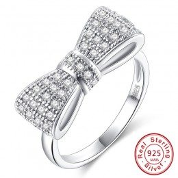 2018 moda stałe 925 Sterling Silver wykwintne moda muszka ślub i pierścionek zaręczynowy wykonane z cyrkoniami biżuteria