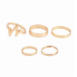 1 zestaw nowy moda błyskawica fale pierścień zestaw finger pierścienie dla kobiet dziewczyna prezenty dla kobiety anillos mujer 
